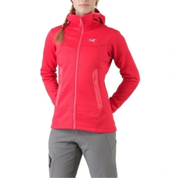 Arc’teryx Women’s Arenite Hoody Flamenco Red Full Zip Fleece Lined - MEDIUM - Picture 2 of 2